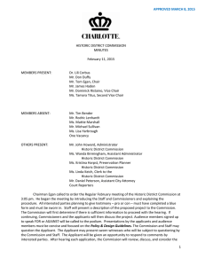 HISTORIC DISTRICT COMMISSION MINUTES February 11, 2015