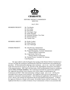HISTORIC DISTRICT COMMISSION MINUTES July 9, 2014