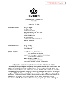 HISTORIC DISTRICT COMMISSION MINUTES November 13, 2013