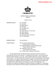 HISTORIC DISTRICT COMMISSION MINUTES October 9, 2013