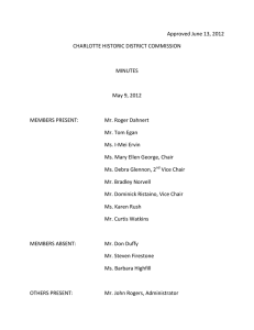 Approved June 13, 2012 CHARLOTTE HISTORIC DISTRICT COMMISSION  MINUTES