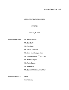 Approved March 14, 2012  HISTORIC DISTRICT COMMISSION MINUTES