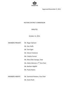 Approved November 9, 2011    HISTORIC DISTRICT COMMISSION  MINUTES 