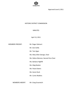 Approved June 8, 2011    HISTORIC DISTRICT COMMISSION  MINUTES 