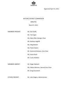 Approved April 13, 2011    HISTORIC DISTRICT COMMISSION  MINUTES 
