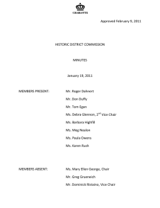 Approved February 9, 2011    HISTORIC DISTRICT COMMISSION  MINUTES 