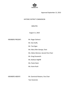 Approved September 15, 2010 HISTORIC DISTRICT COMMISSION MINUTES