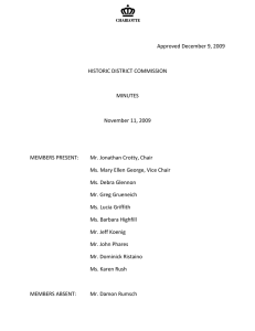   Approved December 9, 2009  HISTORIC DISTRICT COMMISSION  MINUTES 