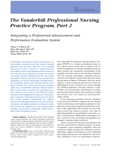 The Vanderbilt Professional Nursing Practice Program, Part 2 Performance Evaluation System