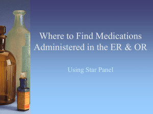 Where to Find Medications Administered in the ER &amp; OR