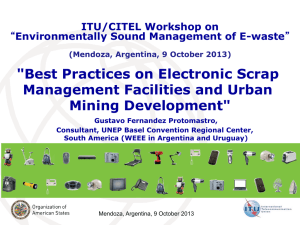 &#34;Best Practices on Electronic Scrap Management Facilities and Urban Mining Development&#34;