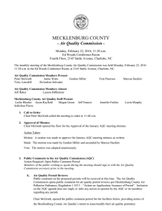 MECKLENBURG COUNTY - Air Quality Commission -