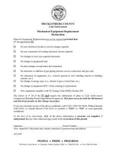 MECKLENBURG COUNTY Mechanical Equipment Replacement Declaration