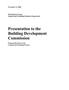 Presentation to the Building Development Commission