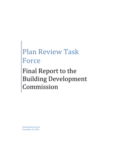 Plan Review Task Force Final Report to the Building Development