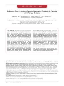 Botulinum Toxin Injections Reduce Associative Plasticity in Patients with Primary Dystonia