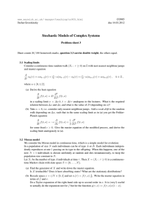 Stochastic Models of Complex Systems Problem sheet 3