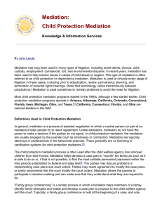 Mediation: Child Protection Mediation  Knowledge &amp; Information Services