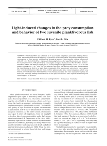 Light-induced changes in the prey consumption 1 H.