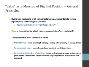 “Value” as a Measure of Rightful Position – General Principles