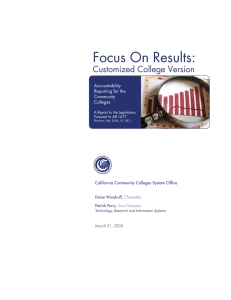 Focus On Results: Customized College Version Accountability Reporting for the