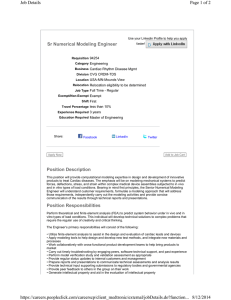  Sr Numerical Modeling Engineer Page 1 of 2 Job Details