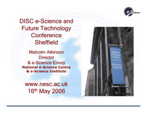DISC e-Science and Future Technology Conference Sheffield