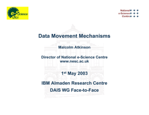 Data Movement Mechanisms 1 May 2003 IBM Almaden Research Centre