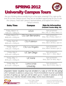 SPRING 2012 University Campus Tours