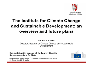 The Institute for Climate Change and Sustainable Development: an Dr Maria Attard
