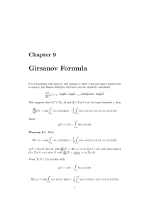 Girsanov Formula Chapter 9