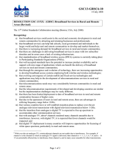GSC13-GRSC6-10 RESOLUTION GSC-13/XX:  (GRSC) Broadband Services in Rural and Remote