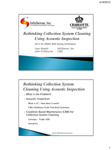 4/19/2012 What is the Problem? Acoustic Inspection Condition Based Maintenance (CBM) for