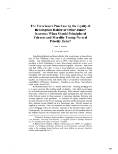 The Foreclosure Purchase by the Equity of