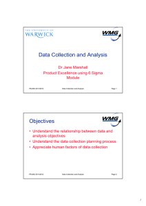 Data Collection and Analysis Objectives
