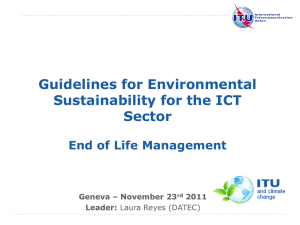 Guidelines for Environmental Sustainability for the ICT Sector End of Life Management