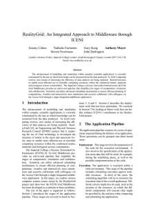 RealityGrid: An Integrated Approach to Middleware through ICENI Jeremy Cohen Nathalie Furmento