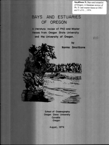 BAYS AND ESTUARIES OF OREGON and the University of Oregon.