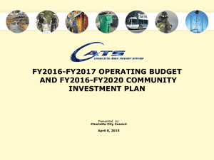 FY2016-FY2017 OPERATING BUDGET AND FY2016-FY2020 COMMUNITY INVESTMENT PLAN
