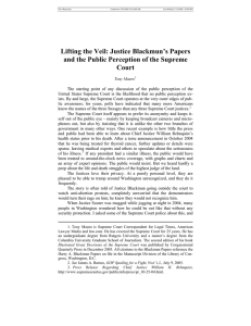 Lifting the Veil: Justice Blackmun’s Papers Court