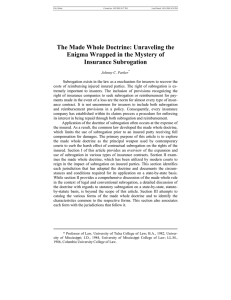 The Made Whole Doctrine: Unraveling the Insurance Subrogation