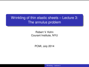 Wrinkling of thin elastic sheets – Lecture 3: The annulus problem