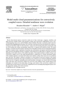 Model multi-cloud parameterizations for convectively coupled waves: Detailed nonlinear wave evolution