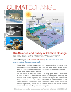 CLIMATECHANGE The Science and Policy of Climate Change