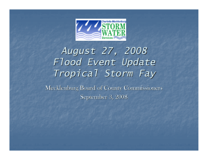 August 27, 2008 Flood Event Update Tropical Storm Fay