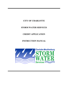 CITY OF CHARLOTTE  STORM WATER SERVICES CREDIT APPLICATION