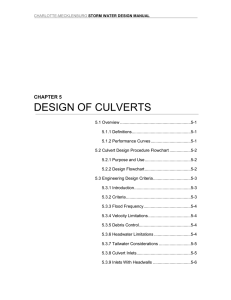 DESIGN OF CULVERTS  CHAPTER 5