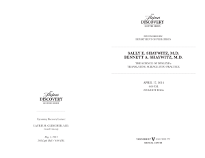 SALLY E. SHAYWITZ, M.D. BENNETT A. SHAYWITZ, M.D. APRIL 17, 2014