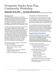 Prosperity Hucks Area Plan Community Workshop Background