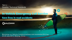 In-Vehicle Emergency Call Service Save lives in road accidents Yan Li
